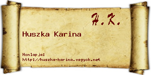 Huszka Karina névjegykártya